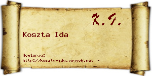 Koszta Ida névjegykártya